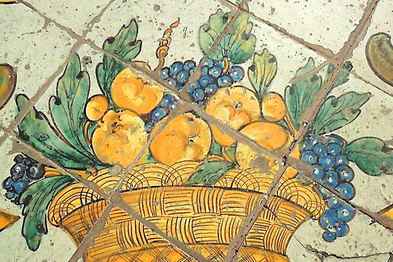 The majolica floor of the apse of the church of Santa Maria La GrecaThe majolica floor of the apse of the church of Santa Maria La Greca