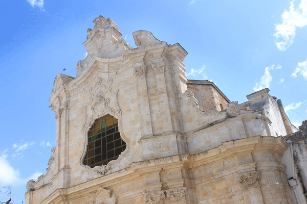 The front facade of the church of Santa Maria La Greca